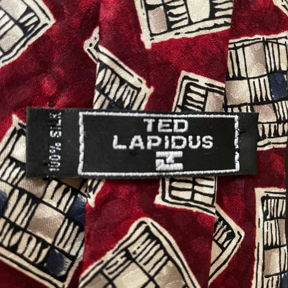 😎 Ted Lapidus red patterned neck tie